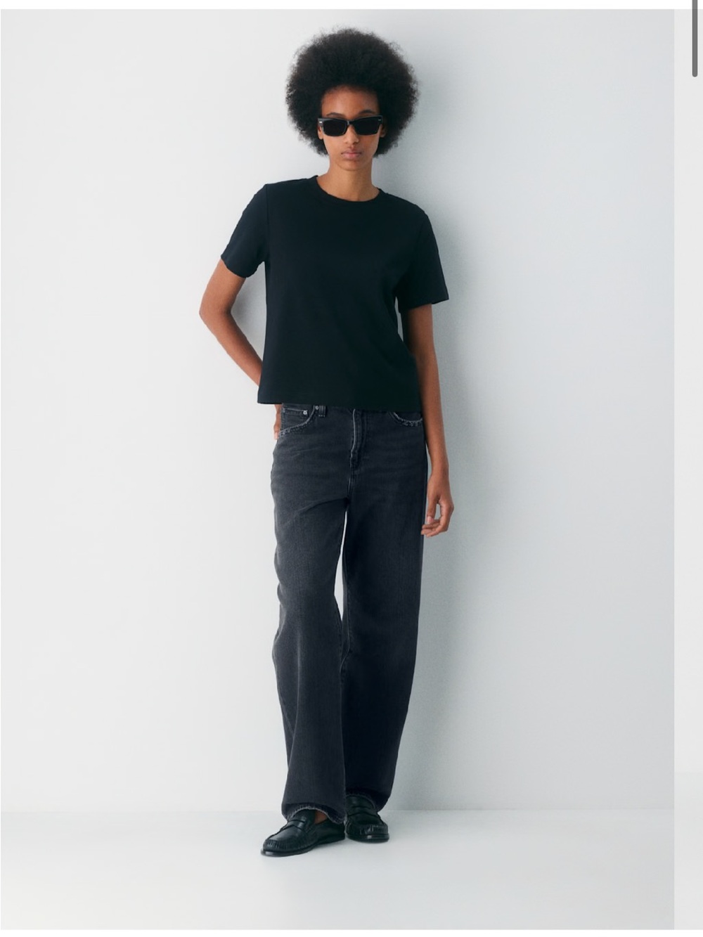 Denim Forum The '90s Marlo Hi-Rise Baggy Jean Black
